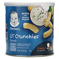 Детские снеки Gerber, Lil' Crunchies, 8+ Months, Ranch, 1.48 oz (42 g) - Оригинал