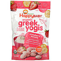 Детские снеки Happy Family Organics, Organic Greek Yogis, с клубникой и бананами, 28 г (1 унция) - Оригинал