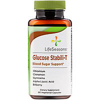 Препарат на основе трав LifeSeasons, Glucose Stabili-T, контроль уровня сахара в крови, 90 растительных капсул
