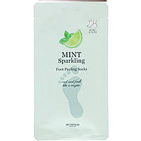 Корейские средства для ухода за телом Skinfood, Mint Sparkling, Foot Peeling Socks, 1 Pair, 1.41 fl oz (40 g)