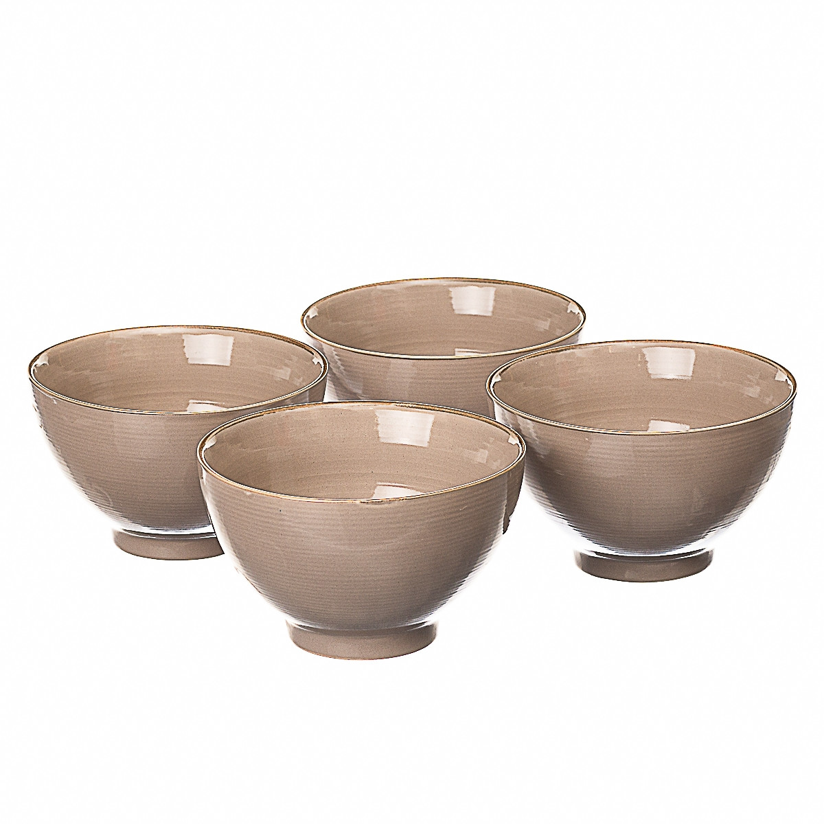 Набір з 4 піал. Бежевий (004ALP/beige), Кераміка, Elisey