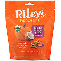 Лакомство для собак Riley s Organics, Лакомства для собак, маленькая косточка, рецепт с арахисовым маслом и Лакомство для собак Riley s Organics, Лакомства для собак, маленькая косточка, рецепт с тыквой и кокосом, 142 г (5 унций), Лакомство для собак Rile