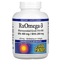 Рыбий жир Омега-3 Natural Factors, Rx Omega-3, 120 Enteripure Softgels - Оригинал