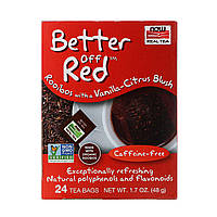 Травяной чай Now Foods, Real Tea, Better Off Red, Красный чай ройбуш с нотами ванили и цитруса без кофеина, 24