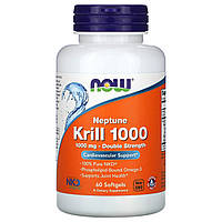 Масло криля Now Foods, Neptune Krill 1000, Double Strength, 1,000 mg, 60 Softgels - Оригинал
