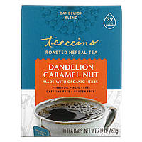 Травяной чай Teeccino, Roasted Herbal Tea, Dandelion Caramel Nut, Caffeine Free, 10 Tea Bags, 2.12 oz (60 g) -