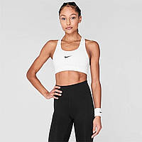 Топ Nike Swoosh Medium-Support Sports WHITE/BLACK/BLACK, оригінал. Доставка від 14 днів