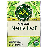 Лечебные чаи Traditional Medicinals, Органический травяной чай из листьев крапивы, без кофеина, 16 чайных