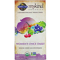Женские мультивитамины Garden of Life, KIND Organics, Women's Once Daily, 60 веганских таблеток - Оригинал