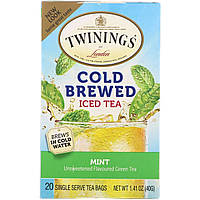 Черный чай Twinings, Холодный чай , английский классический 20 чайных пакетиков, 1.41 унции (40 г) - Оригинал Зеленые чаи, Зеленый чай Twinings, Чай холодной заварки, зеленый чай с мятой, 20 пакетиков, 1,41 унции (40 г), Зеленый чай Twinings, Чай холодной