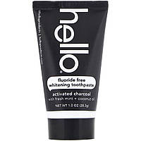 Відбілююча зубна паста Hello, Epic Whitening Toothpaste, Fluoride Free, Activated Charcoal, With Fresh Mint & Coconut Oil, 1 oz