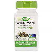 Диоскорея мохнатая Nature's Way, Wild Yam Root, 850 mg, 180 Vegan Capsules - Оригинал Диоскорея мохнатая Nature's Way, Корень дикого ямса, 850 мг, 100 веганских капсул, Диоскорея мохнатая Nature's Way, Корень дикого ямса, 850 мг, 100 веганских капсул - Ор