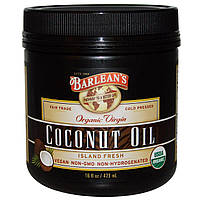 Кокосовое масло Barlean's, Органическое кокосовое масло первого отжима, 16 жидких унций (473 мл) - Оригинал
