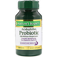 Ацидофилин Nature's Bounty, Пробиотик ацидофилус, 120 таблеток - Оригинал