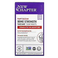 Формула для костей New Chapter, "Прочность костей, будь осторожен", пищевая добавка для поддержания прочности Формула для костей New Chapter, Bone Strength Take Care, комплекс по уходу за костными тканями, 60 плоских таблеток, Здоровье пожилых людей, Форм