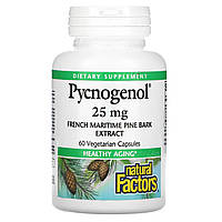 Пикногенол Natural Factors, Pycnogenol, 25 мг, 60 вегетарианских капсул - Оригинал