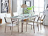 Садовий обідній набір на 6 місць Скляний стіл з білими стільцями GROSSETO, фото 5