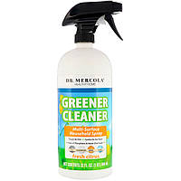 Dr. Mercola, Greener Cleaner, спрей для уборки, подходит для различных поверхностей, с запахом свежего
