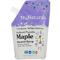 Кленовый сироп NuNaturals, NuStevia, Pourable Maple Flavor Syrup, 6.6 fl oz (.2 l) - Оригинал