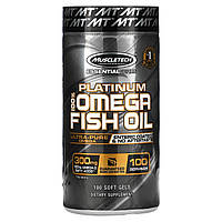 Рыбий жир Омега-3 Muscletech, Platinum 100% Omega Fish Oil, Essential (серия), рыбий жир с омега-3 жирными
