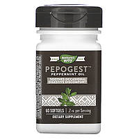 Мята Nature's Way, Pepogest, Peppermint Oil, .2 mg, 60 Softgels - Оригинал