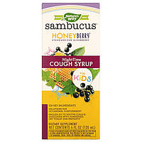 Nature's Way, Sambucus for Kids, HoneyBerry NightTime Cough Syrup, 4 fl oz (120 ml) - Оригинал