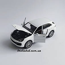 Металева машина Porsche Cayenne Turbo "Welly" масштаб 1:24, розмір 19 см, фото 6