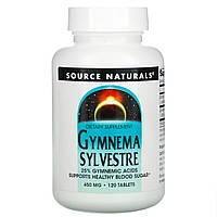 Джімнема Source Naturals, Gymnema Sylvestre, 450 mg, 120 Tablets, оригінал. Доставка від 14 днів