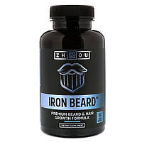 Препарат для волос, кожи и ногтей Zhou Nutrition, Iron Beard, 60 вегетарианских капсул - Оригинал
