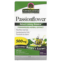 Страстоцвет Nature's Answer, Ресвератрол, 500 мг, 60 вегетарианских капсул - Оригинал