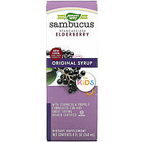 Nature's Way, Sambucus For Kids, Standardized Elderberry, Original Syrup, 8 fl oz (240 ml) - Оригинал