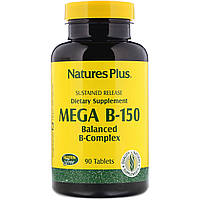 Комплекс витаминов группы B Nature's Plus, Mega B-150, сбалансированный комплекс B, 90 таблеток - Оригинал