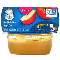 Детское пюре Gerber, Apple, 2 Pack, 2 oz (56 g) Each - Оригинал