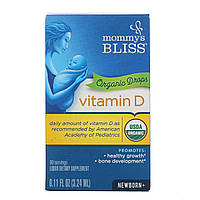 Витамин D для детей Mommy's Bliss, Витамин D, органические капли, для новорожденных с 0 месяцев, 0,11 жидких