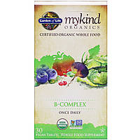 Комплекс витаминов группы B Garden of Life, MyKind Organics, комплекс B, 30 таблеток растительного