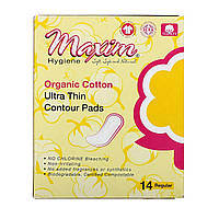 Гигиенические прокладки Maxim Hygiene Products, Organic Cotton Ultra Thin Contour Pads, Regular, 14 Count -