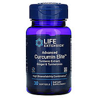 Препарат с куркумой Life Extension, Advanced Curcumin Elite, экстракт куркумы, имбирь и турмероны, 30 мягких