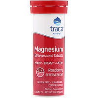 Магний Trace Minerals Research, Magnesium Effervescent Tablets, Raspberry Flavor, 1.41 oz (40 g) - Оригинал