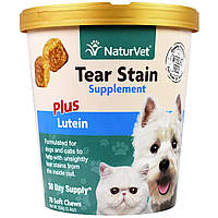 Вітаміни для собак NaturVet, Tear Stain + Lutein, For Dogs & Cats, 70 Soft Chews, 5.4 oz (154 g), оригінал. Доставка з США/ЄС