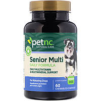 Вітаміни для собак petnc NATURAL CARE, Senior Multi Daily Formula, Senior Dog, Liver, 60 Chewables, оригінал. Доставка з США/ЄС