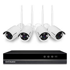 Комплект відеонагляду OVERMAX Camspot NVR 4.0 FullHD з 4-х зовнішніми IP-камерами, підтримка Wi-Fi