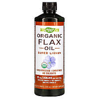 Семя льна Nature's Way, Organic, EfaGold, Flax Oil, Super Lignan, 24 fl oz (705 ml) - Оригинал