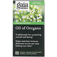 Добавки с маслом орегано Gaia Herbs, Масло орегано, 60 веганских капсул с жидкостью Phyto-Caps - Оригинал