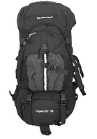 Рюкзак туристичний для подорожей похідний 55 літрів із чохлом чорний