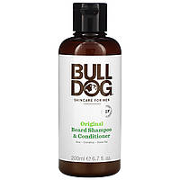 Засіб для бороди Bulldog Skincare For Men, Beard Shampoo & Conditioner + Aloe Vera, Original , 6.7 fl oz (200 ml), оригінал.