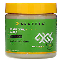 Крем для волос Alaffia, Beautiful Curls, Edge Styler, All Curls, Unrefined Shea Butter, 4 fl oz (118 ml) -