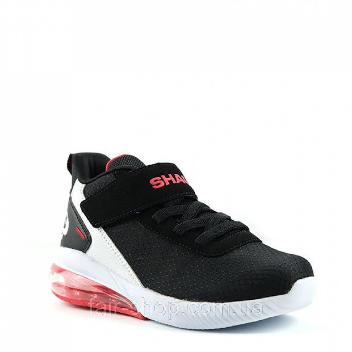 SHAQ Analog Childrens Trainers Black White Red