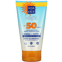 Солнцезащитное средство для детей Kiss My Face, Baby's First Kiss, Broad Spectrum Mineral Sunscreen Lotion,