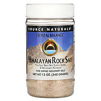 Соль Source Naturals, Кристаллический баланс, гималайская каменная соль, мелкого помола, 12 унций (340 г) -