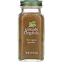 Смесь специй Simply Organic, Порошок Five Spice, 2.01 унции (57 г) - Оригинал